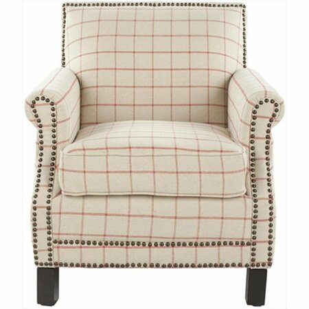 SAFAVIEH Alicia Tan And Red Club Chair MCR4572D